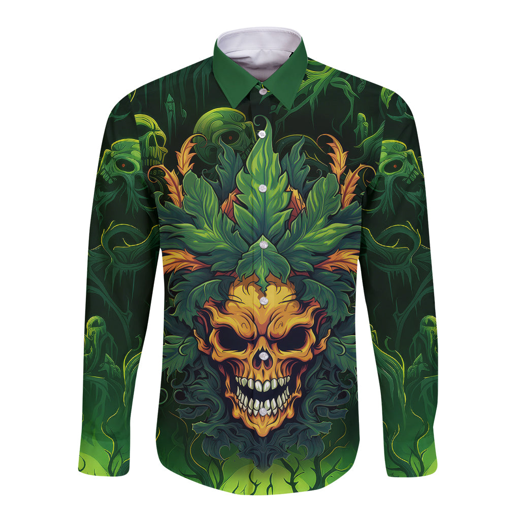 I Can't Go To Hell The Devil Still Has A Restraining Order Against Me Long Sleeve Button Shirt - Wonder Print Shop