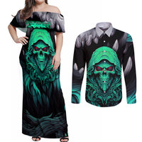 If I'm Too Quiet And Smiling You Might Want To Couples Matching Off Shoulder Maxi Dress and Long Sleeve Button Shirts - Wonder Print Shop