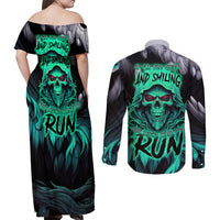 If I'm Too Quiet And Smiling You Might Want To Couples Matching Off Shoulder Maxi Dress and Long Sleeve Button Shirts - Wonder Print Shop