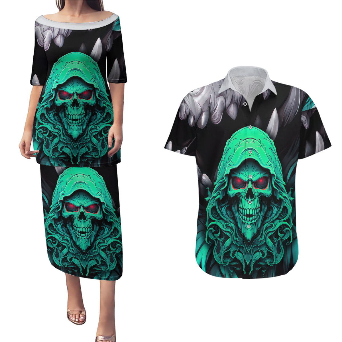 If I'm Too Quiet And Smiling You Might Want To Couples Matching Puletasi Dress and Hawaiian Shirt - Wonder Print Shop