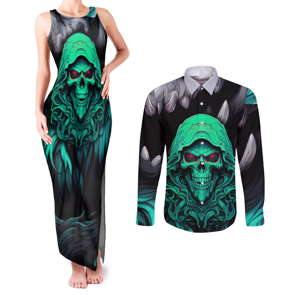 If I'm Too Quiet And Smiling You Might Want To Couples Matching Tank Maxi Dress and Long Sleeve Button Shirts - Wonder Print Shop