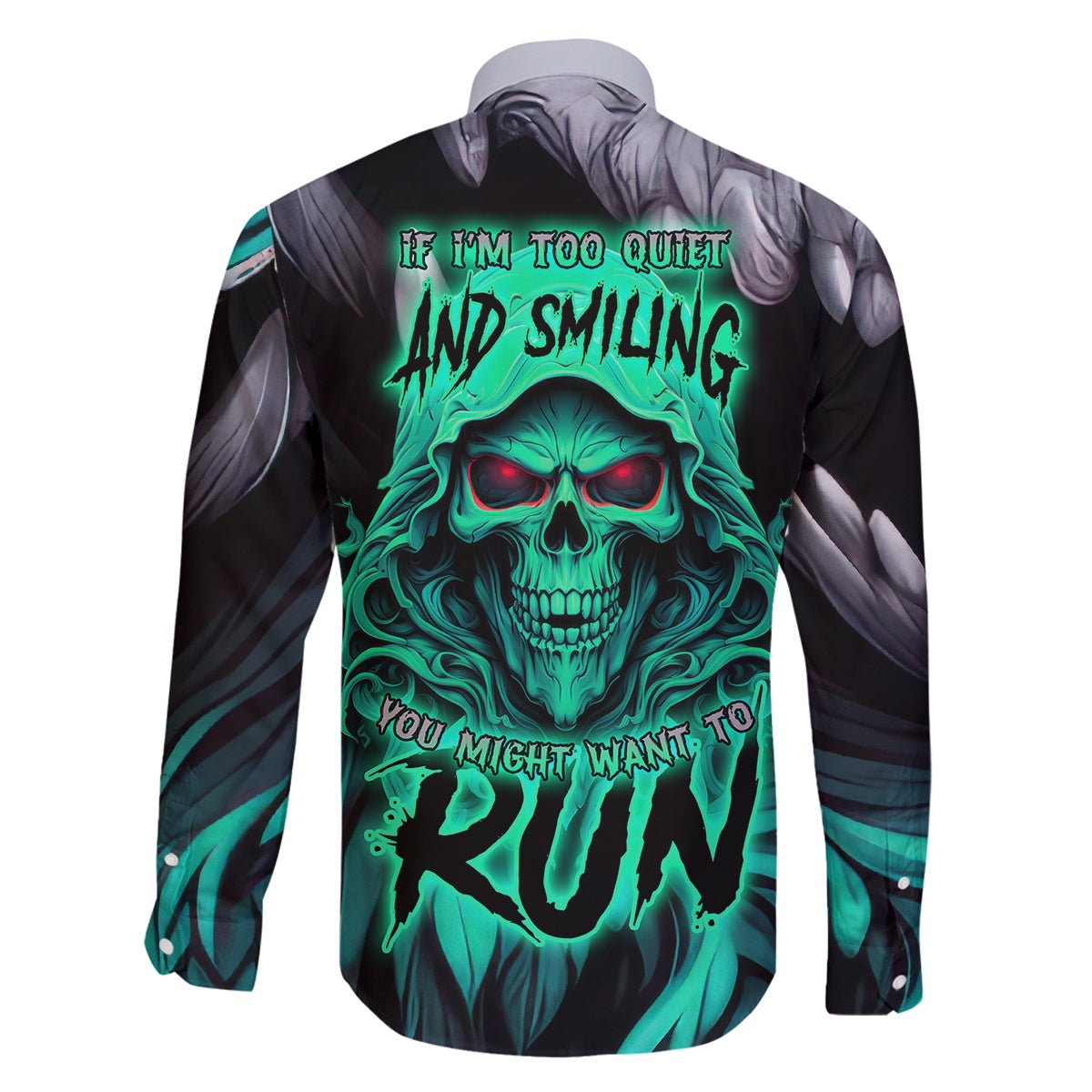 If I'm Too Quiet And Smiling You Might Want To Family Matching Off Shoulder Long Sleeve Dress and Hawaiian Shirt - Wonder Print Shop