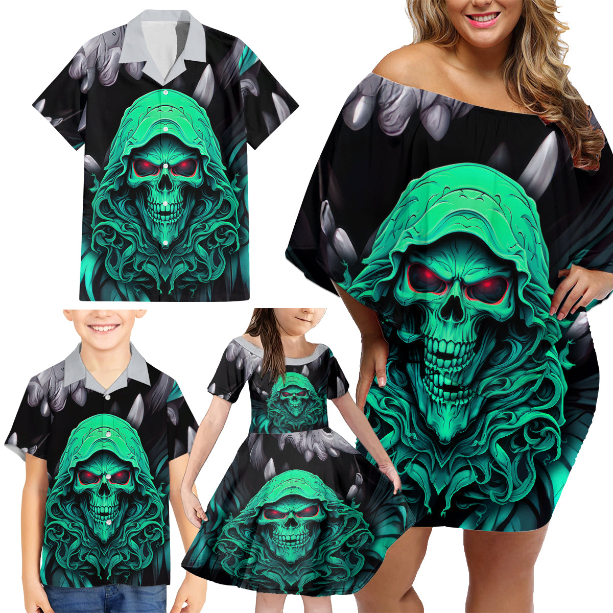 If I'm Too Quiet And Smiling You Might Want To Family Matching Off Shoulder Short Dress and Hawaiian Shirt - Wonder Print Shop