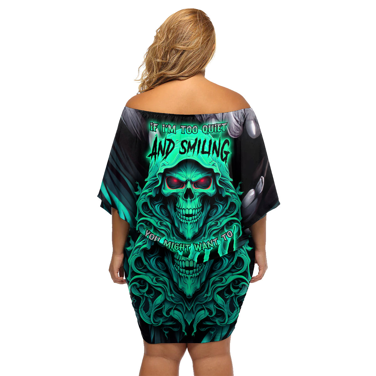 If I'm Too Quiet And Smiling You Might Want To Family Matching Off Shoulder Short Dress and Hawaiian Shirt - Wonder Print Shop