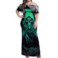 If I'm Too Quiet And Smiling You Might Want To Off Shoulder Maxi Dress - Wonder Print Shop