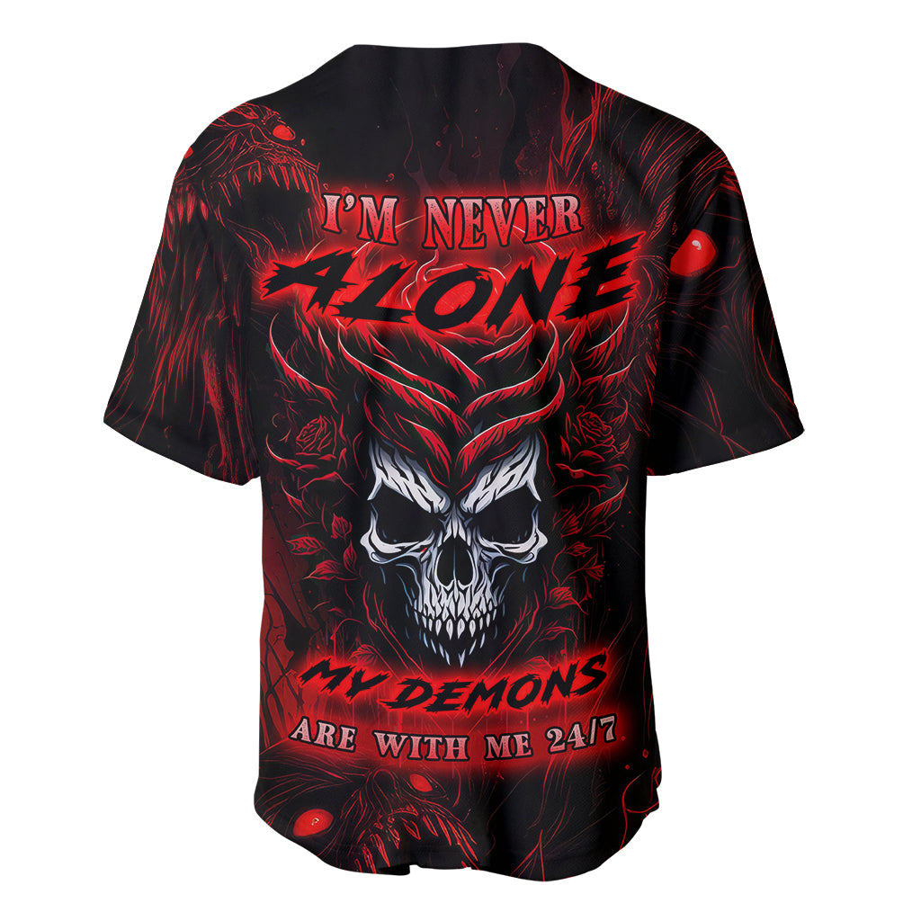 I'm Never Alone My Demon Are With Me 247 Baseball Jersey - Wonder Print Shop