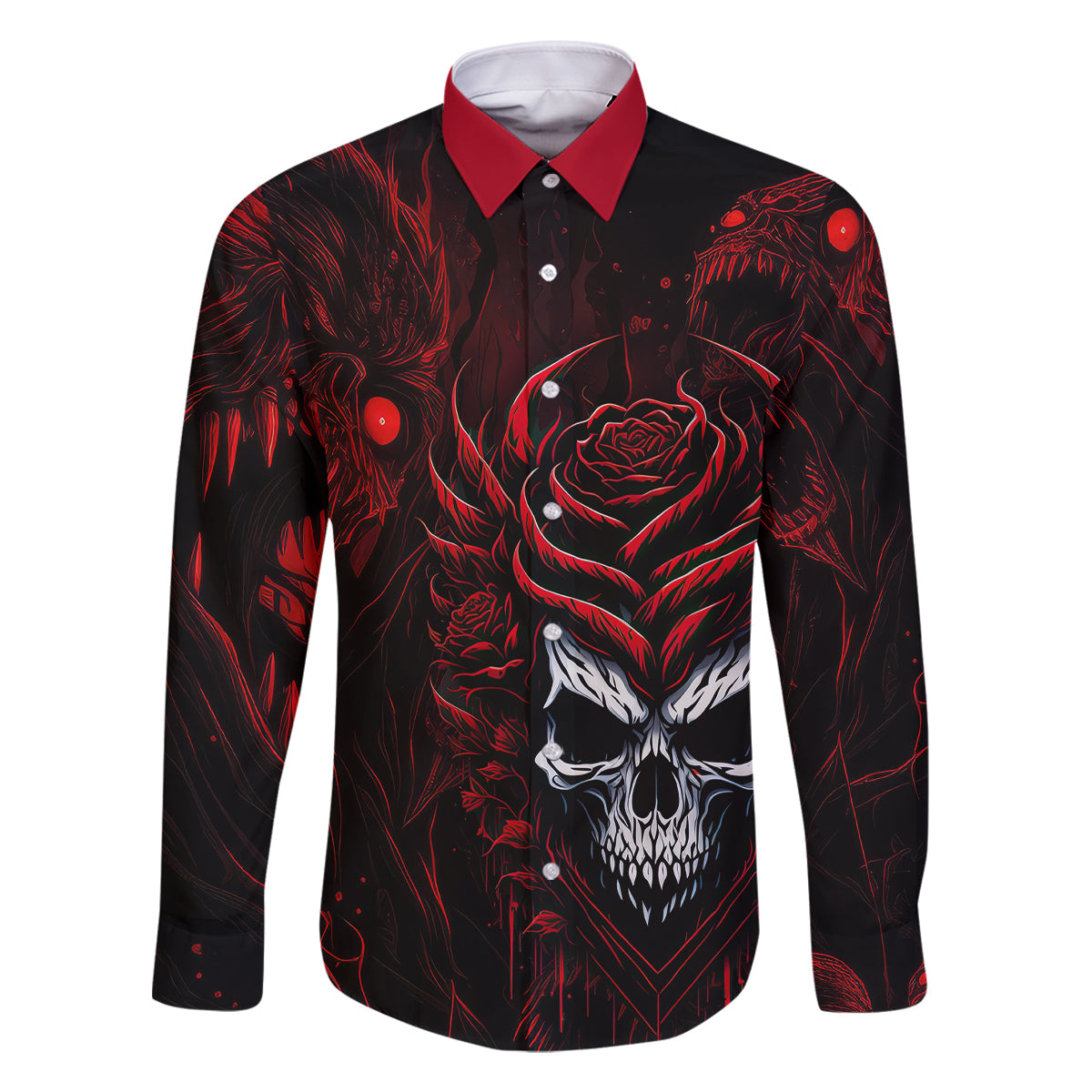 I'm Never Alone My Demon Are With Me 247 Family Matching Long Sleeve Bodycon Dress and Hawaiian Shirt - Wonder Print Shop