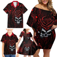 I'm Never Alone My Demon Are With Me 247 Family Matching Off Shoulder Short Dress and Hawaiian Shirt - Wonder Print Shop