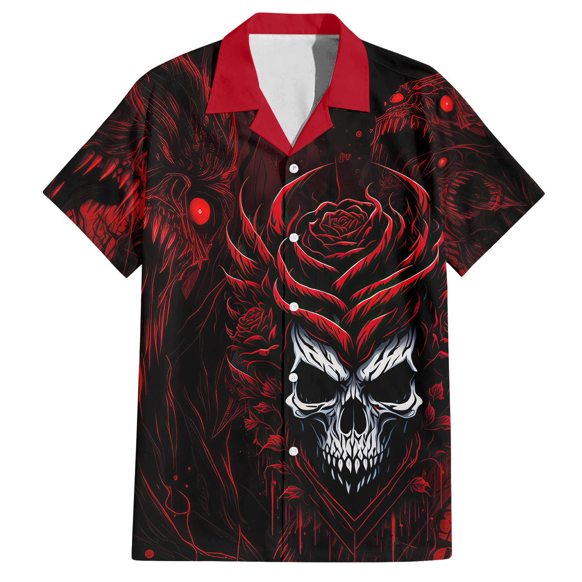 I'm Never Alone My Demon Are With Me 247 Family Matching Off Shoulder Short Dress and Hawaiian Shirt - Wonder Print Shop