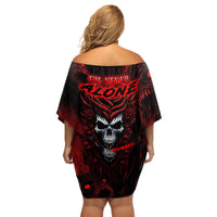 I'm Never Alone My Demon Are With Me 247 Family Matching Off Shoulder Short Dress and Hawaiian Shirt - Wonder Print Shop