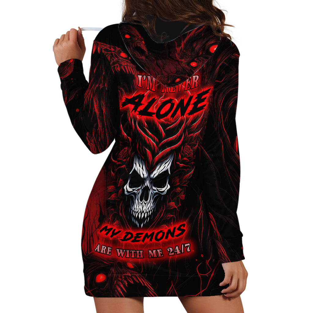 I'm Never Alone My Demon Are With Me 247 Hoodie Dress - Wonder Print Shop