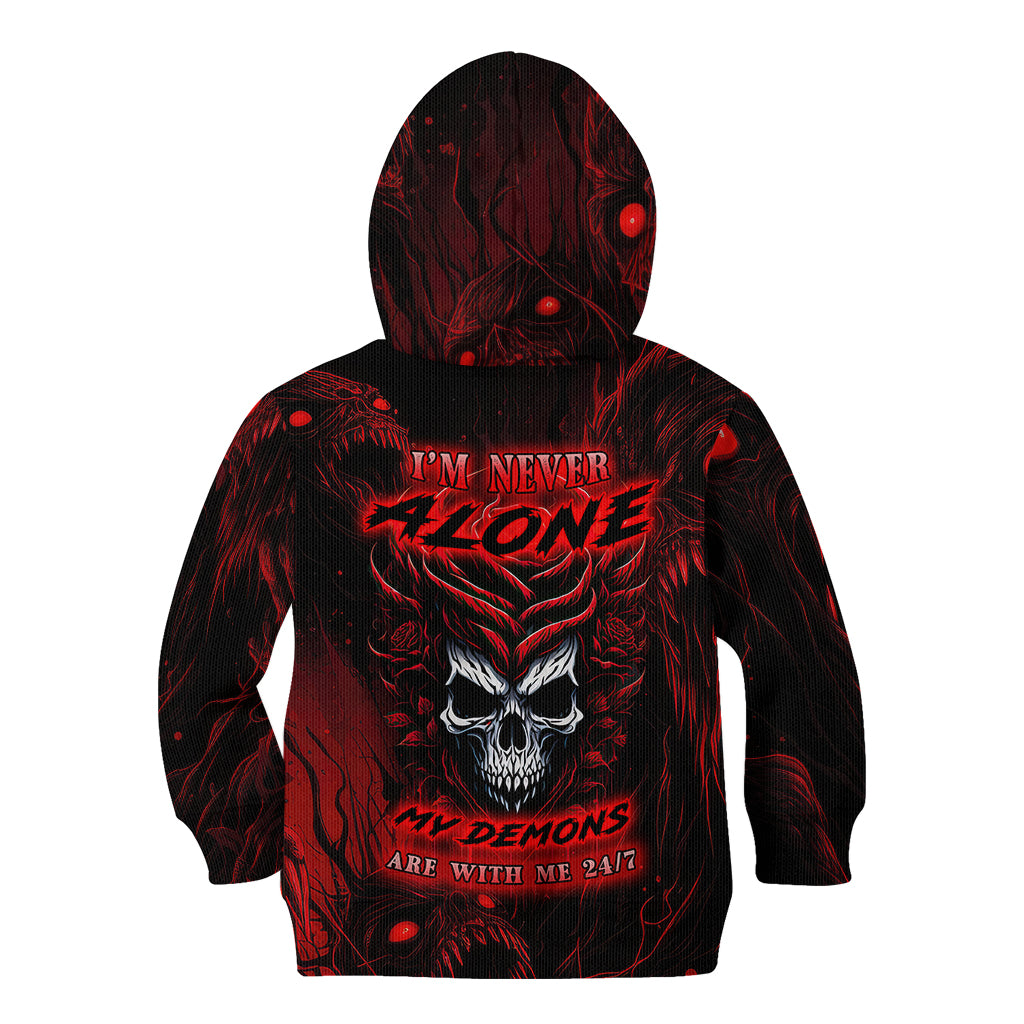 I'm Never Alone My Demon Are With Me 247 Kid Hoodie - Wonder Print Shop