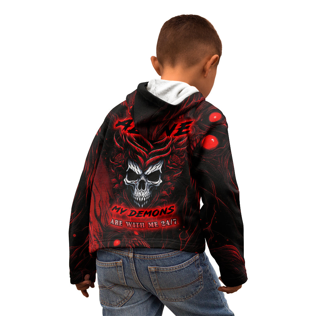 I'm Never Alone My Demon Are With Me 247 Kid Hoodie - Wonder Print Shop