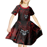 I'm Never Alone My Demon Are With Me 247 Kid Short Sleeve Dress - Wonder Print Shop