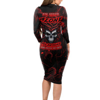 I'm Never Alone My Demon Are With Me 247 Long Sleeve Bodycon Dress - Wonder Print Shop