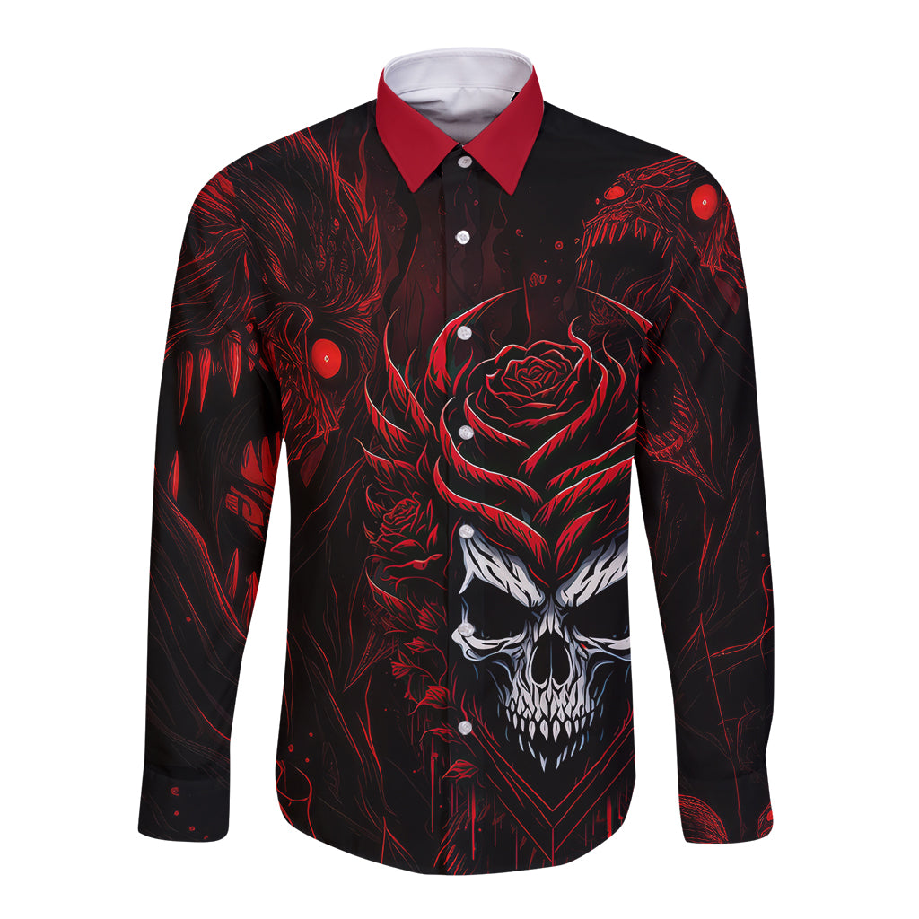 I'm Never Alone My Demon Are With Me 247 Long Sleeve Button Shirt - Wonder Print Shop