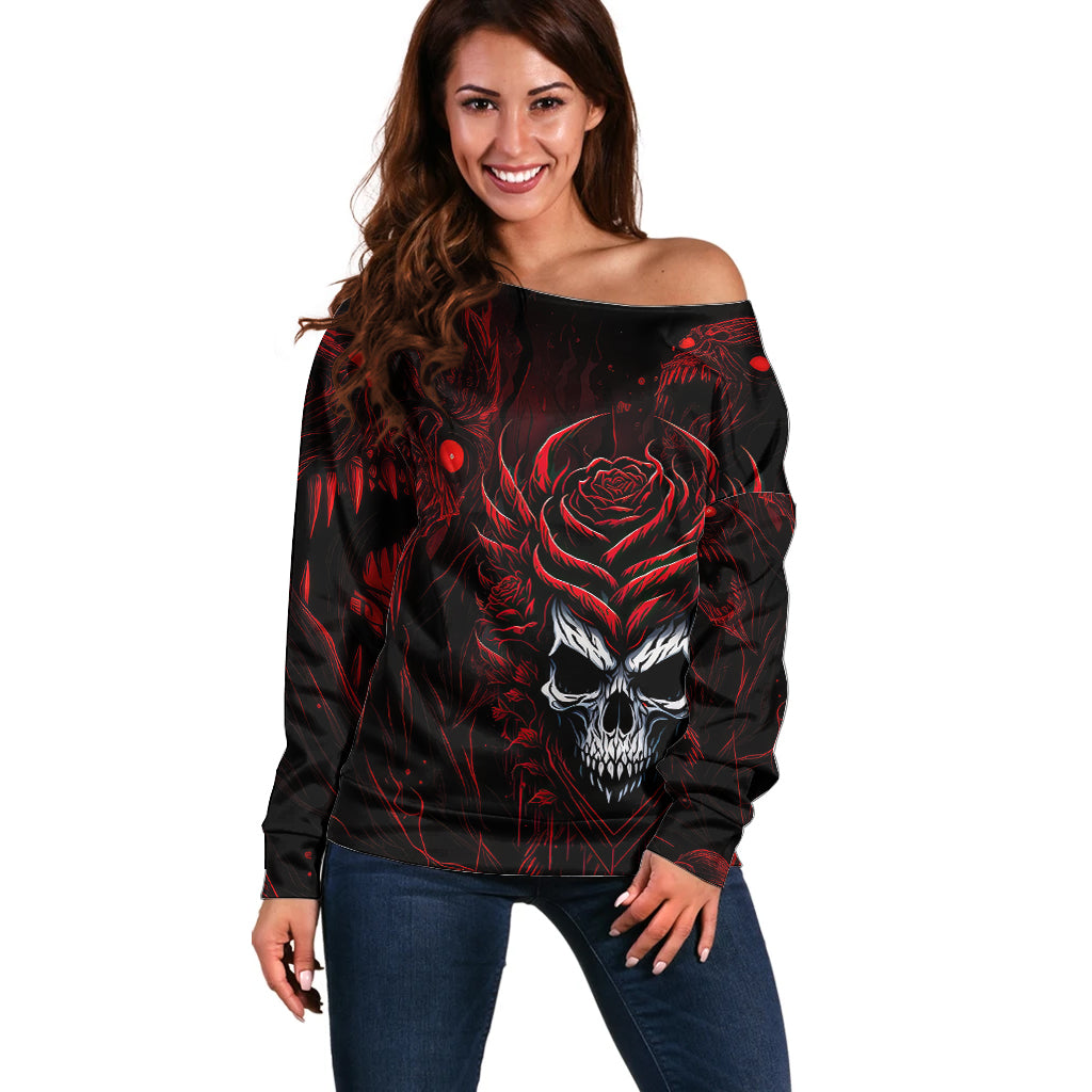 I'm Never Alone My Demon Are With Me 247 Off Shoulder Sweater - Wonder Print Shop