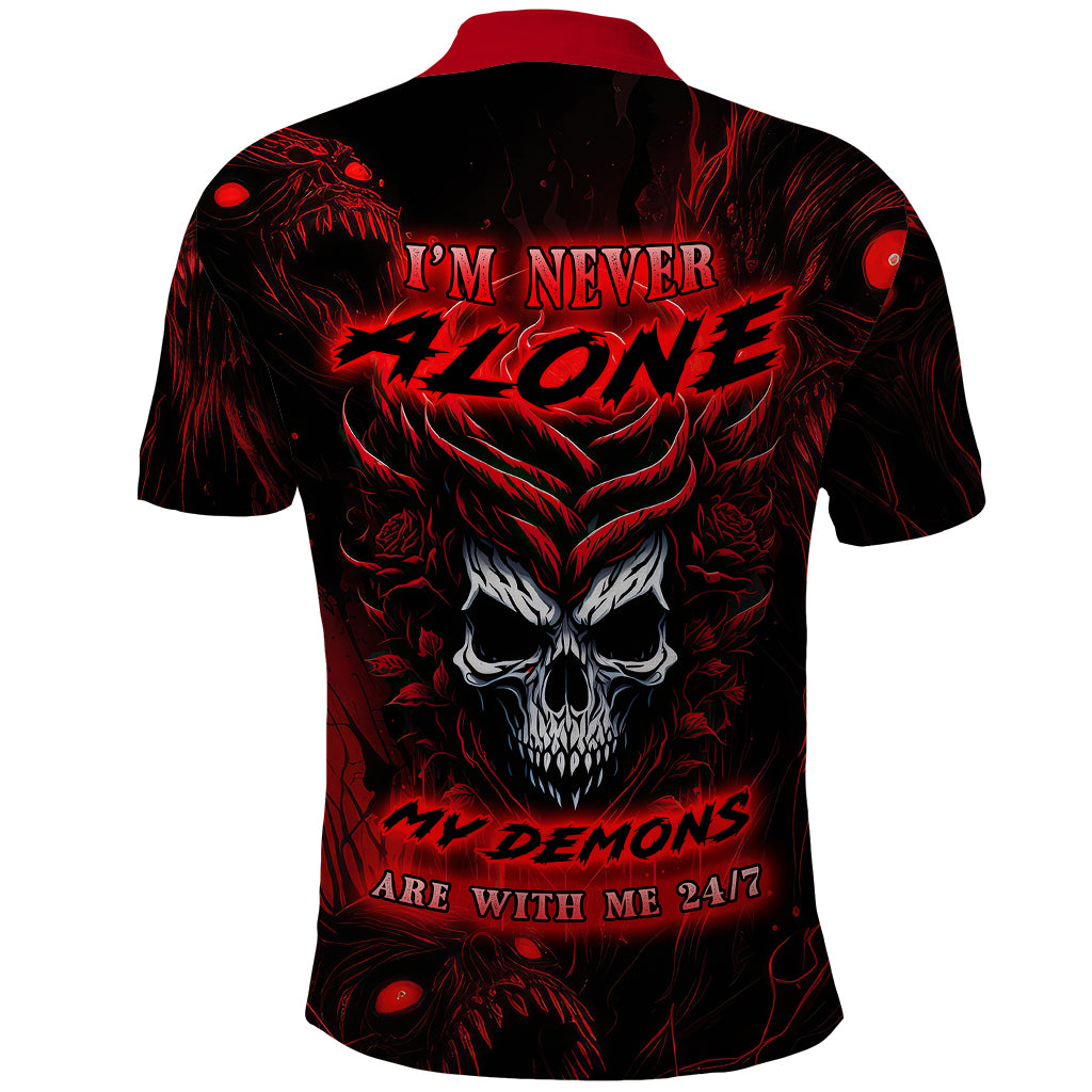I'm Never Alone My Demon Are With Me 247 Polo Shirt - Wonder Print Shop