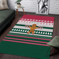 Christmas Cookies Bite Me Area Rug with Gingerbread Man Candy Canes and Snowflake Tree - Wonder Print Shop