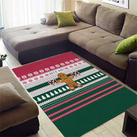 Christmas Cookies Bite Me Area Rug with Gingerbread Man Candy Canes and Snowflake Tree - Wonder Print Shop