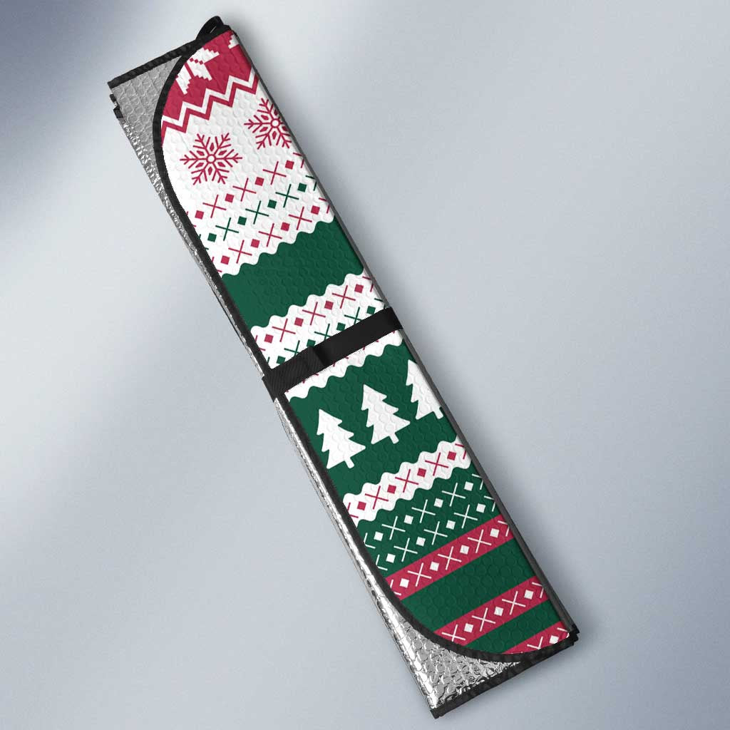 Christmas Cookies Bite Me Auto Sun Shade with Gingerbread Man Candy Canes and Snowflake Tree - Wonder Print Shop