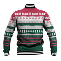 Christmas Cookies Bite Me Baseball Jacket with Gingerbread Man Candy Canes and Snowflake Tree - Wonder Print Shop