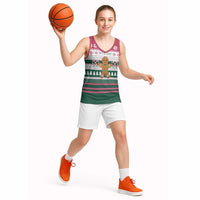 Christmas Cookies Bite Me Basketball Jersey with Gingerbread Man Candy Canes and Snowflake Tree - Wonder Print Shop
