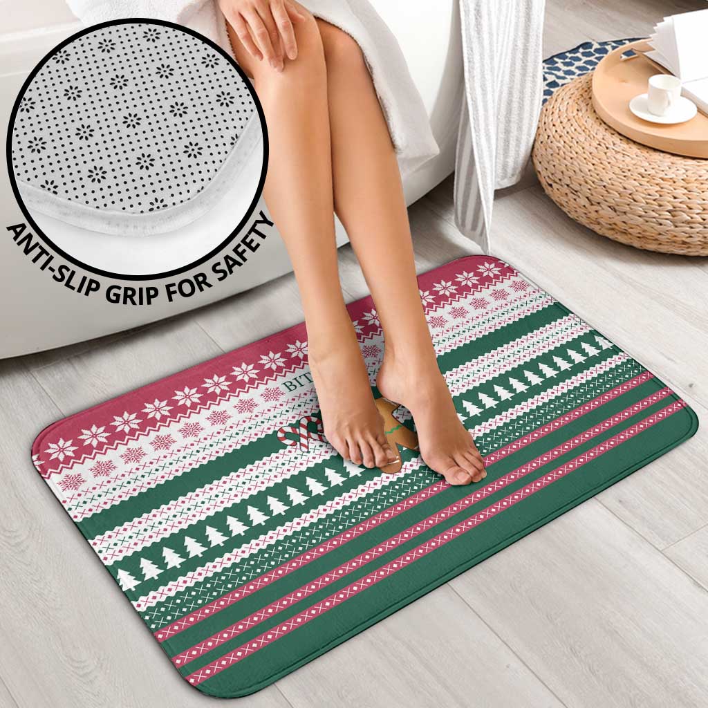 Christmas Cookies Bite Me Bathroom Set with Gingerbread Man Candy Canes and Snowflake Tree - Wonder Print Shop