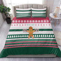 Christmas Cookies Bite Me Bedding Set with Gingerbread Man Candy Canes and Snowflake Tree - Wonder Print Shop