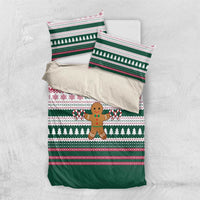 Christmas Cookies Bite Me Bedding Set with Gingerbread Man Candy Canes and Snowflake Tree - Wonder Print Shop