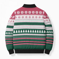 Christmas Cookies Bite Me Bomber Puffer Jacket with Gingerbread Man Candy Canes and Snowflake Tree - Wonder Print Shop