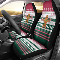 Christmas Cookies Bite Me Car Seat Cover with Gingerbread Man Candy Canes and Snowflake Tree - Wonder Print Shop