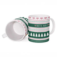 Christmas Cookies Bite Me Ceramic Mug with Gingerbread Man Candy Canes and Snowflake Tree - Wonder Print Shop
