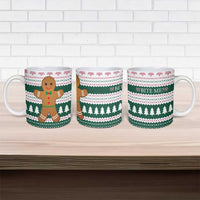 Christmas Cookies Bite Me Ceramic Mug with Gingerbread Man Candy Canes and Snowflake Tree - Wonder Print Shop