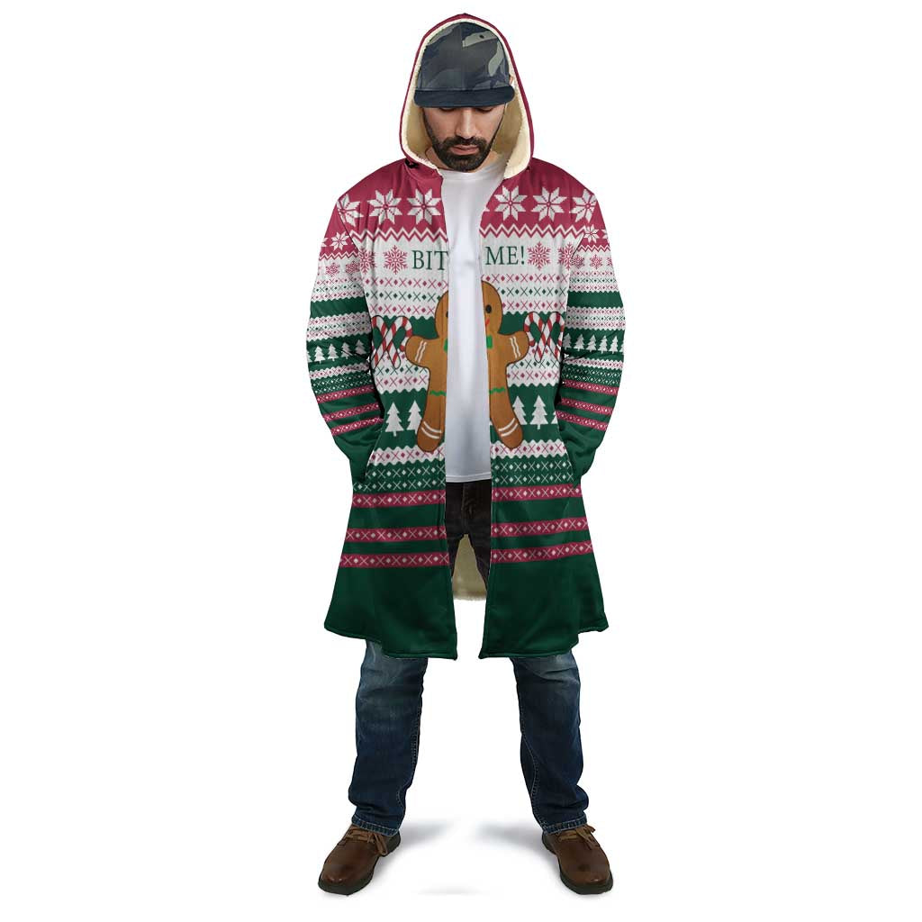 Christmas Cookies Bite Me Cloak with Gingerbread Man Candy Canes and Snowflake Tree - Wonder Print Shop