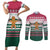 Christmas Cookies Bite Me Couples Matching Short Sleeve Bodycon Dress and Long Sleeve Button Shirt with Gingerbread Man Candy Canes and Snowflake Tree - Wonder Print Shop