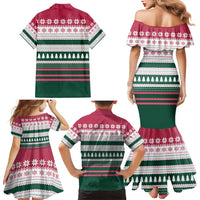 Christmas Cookies Bite Me Family Matching Mermaid Dress and Hawaiian Shirt with Gingerbread Man Candy Canes and Snowflake Tree - Wonder Print Shop