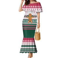 Christmas Cookies Bite Me Family Matching Mermaid Dress and Hawaiian Shirt with Gingerbread Man Candy Canes and Snowflake Tree - Wonder Print Shop
