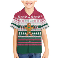 Christmas Cookies Bite Me Family Matching Mermaid Dress and Hawaiian Shirt with Gingerbread Man Candy Canes and Snowflake Tree - Wonder Print Shop