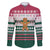 Christmas Cookies Bite Me Family Matching Off The Shoulder Long Sleeve Dress and Hawaiian Shirt with Gingerbread Man Candy Canes and Snowflake Tree - Wonder Print Shop