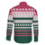 Christmas Cookies Bite Me Family Matching Off The Shoulder Long Sleeve Dress and Hawaiian Shirt with Gingerbread Man Candy Canes and Snowflake Tree - Wonder Print Shop