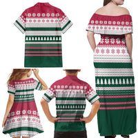 Christmas Cookies Bite Me Family Matching Off Shoulder Maxi Dress and Hawaiian Shirt with Gingerbread Man Candy Canes and Snowflake Tree - Wonder Print Shop