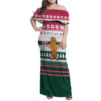 Christmas Cookies Bite Me Family Matching Off Shoulder Maxi Dress and Hawaiian Shirt with Gingerbread Man Candy Canes and Snowflake Tree - Wonder Print Shop