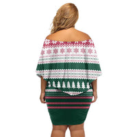 Christmas Cookies Bite Me Family Matching Off Shoulder Short Dress and Hawaiian Shirt with Gingerbread Man Candy Canes and Snowflake Tree - Wonder Print Shop