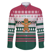 Christmas Cookies Bite Me Family Matching Puletasi and Hawaiian Shirt with Gingerbread Man Candy Canes and Snowflake Tree - Wonder Print Shop