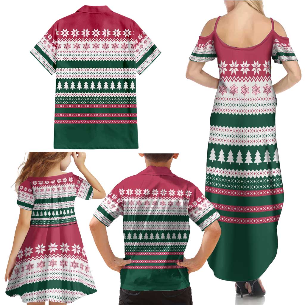 Christmas Cookies Bite Me Family Matching Summer Maxi Dress and Hawaiian Shirt with Gingerbread Man Candy Canes and Snowflake Tree - Wonder Print Shop