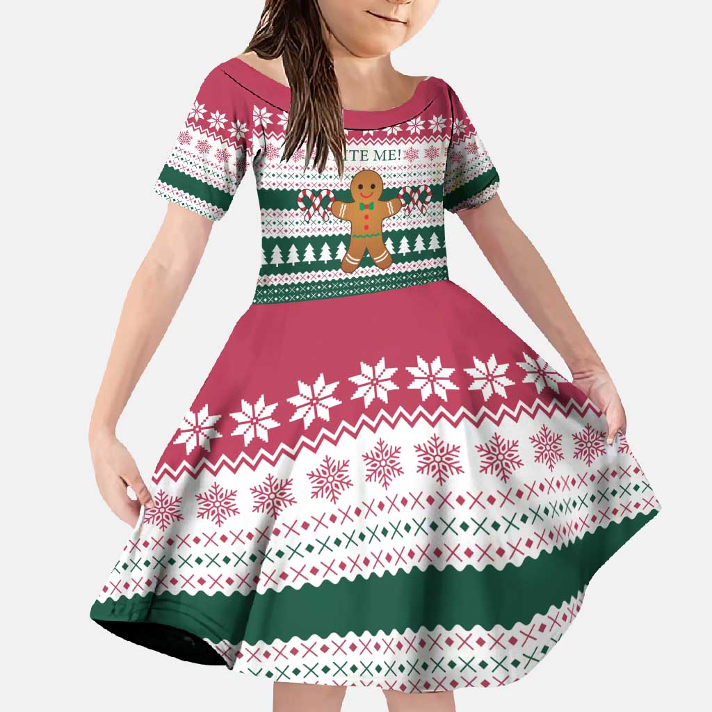 Christmas Cookies Bite Me Family Matching Tank Maxi Dress and Hawaiian Shirt with Gingerbread Man Candy Canes and Snowflake Tree - Wonder Print Shop