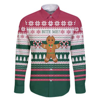Christmas Cookies Bite Me Family Matching Tank Maxi Dress and Hawaiian Shirt with Gingerbread Man Candy Canes and Snowflake Tree - Wonder Print Shop
