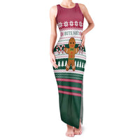 Christmas Cookies Bite Me Family Matching Tank Maxi Dress and Hawaiian Shirt with Gingerbread Man Candy Canes and Snowflake Tree - Wonder Print Shop