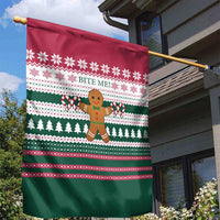 Christmas Cookies Bite Me Garden Flag with Gingerbread Man Candy Canes and Snowflake Tree - Wonder Print Shop